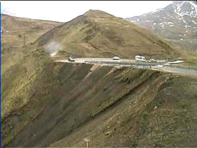 Top of a pass. The roads here are a dream for motorbikers: There are a lot here hugging the curves