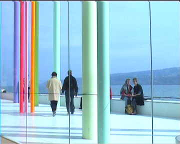 Looking inside out from the "Oui" exhibit. You could get married here for a day. We did!