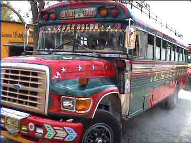 Colourful Guatemalan Bus in Antigua