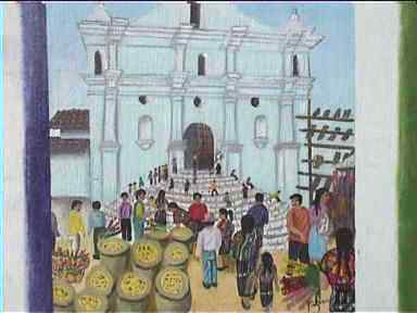 Chichicastenango Market as artwork in Panajachel