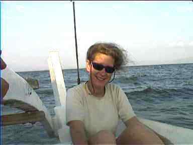 Happy to have caught the boat and sailing at last!