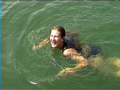 Swimming in the lake