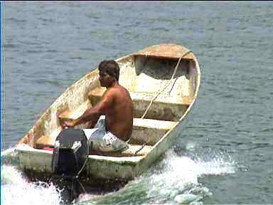 Cap on his transfer boat