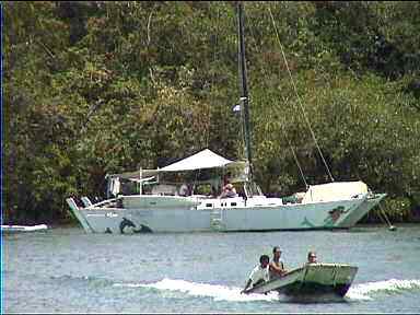 Our Catamaran in Rio Dulce