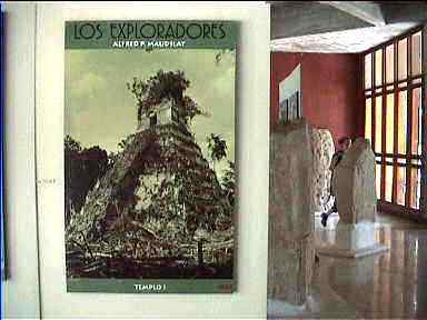 Picture of unrestored Temple I in Tikal Museum