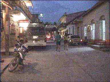 Flores street by night