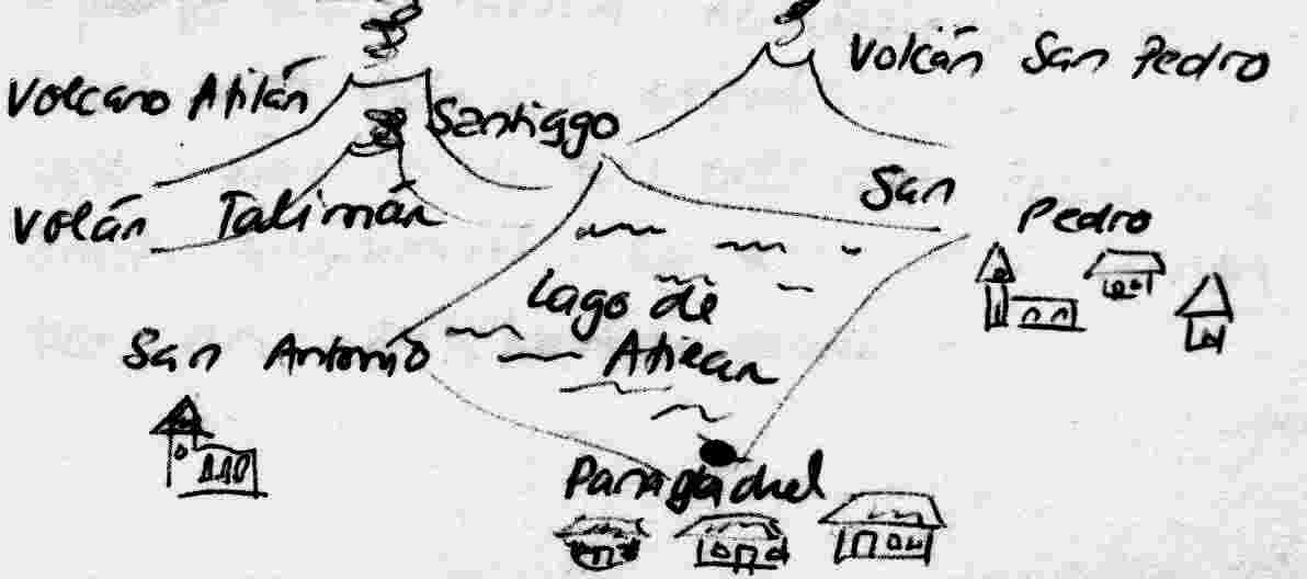 Volcanoes and villages at 'Lago de Atitlan'