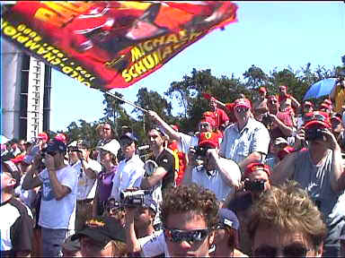 Some of the cheering spectators