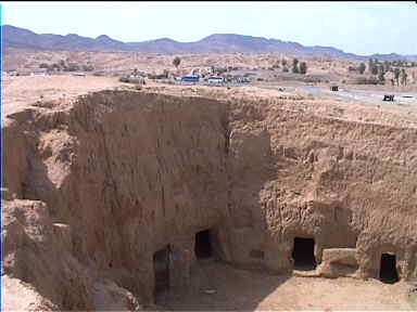 At Matamata, locals used to live in underground clay homes dug out by hand, 3 meters below ground level