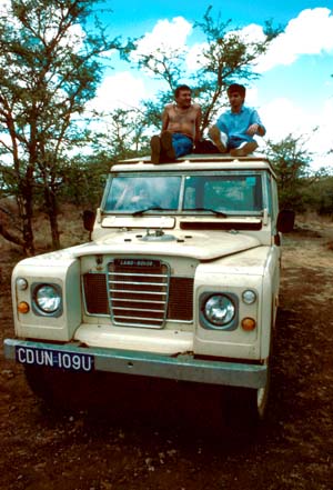 We decided to ride along on the roof of this Land Rover