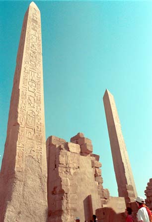 Giant obelisks at Karnak temple in Luxor chiseled out of a single piece of stone! The French carted off one of the Obelisks to Paris