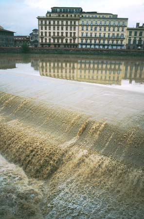 The river at Florence. You can actually climb up INTO and between the outer and inner walls of the dome of the famous Duomo of the city, which is a unique experience