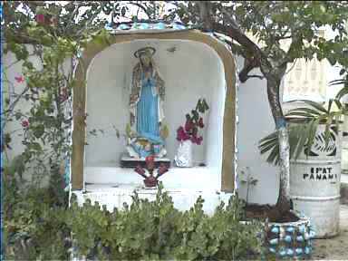 Madonna just in front of the Tourist Office in Bocas