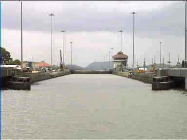 View to the locks. They are full of water here