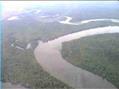 Meandering river on way to David