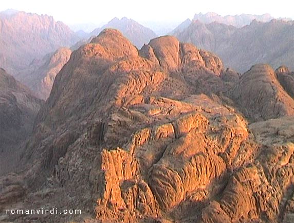 Beautiful hills surrounding Mt. Moses bathed in morning sunlight