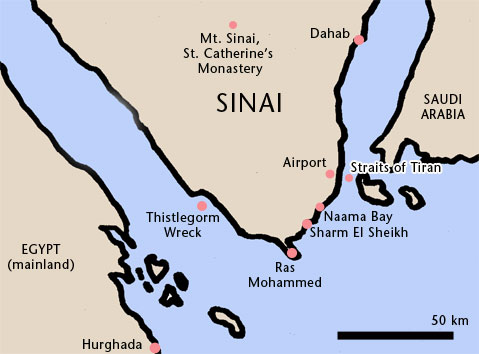 Map of Sharm El Sheikh, Sinai