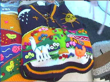 Bright South American kids clothes at Jalon flea market