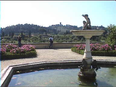 The view from the gardens next to the porcelain musem