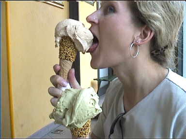 Checking out some of Florence's Ice Cream