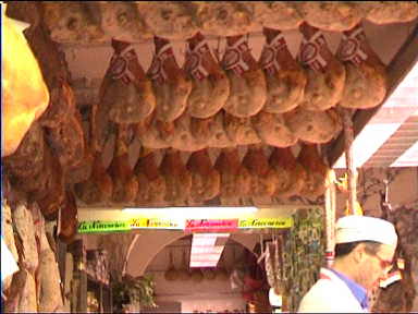 Look at all the ham on the ceiling