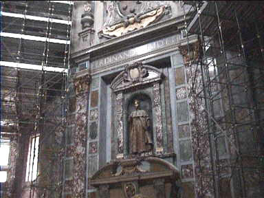 Inside the Capella dei Principi, the gigantic sacrophargi of the powerful Medici family can be seen