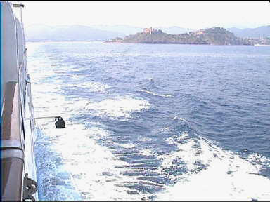 Taking the ferry back to Piombino on the mainland