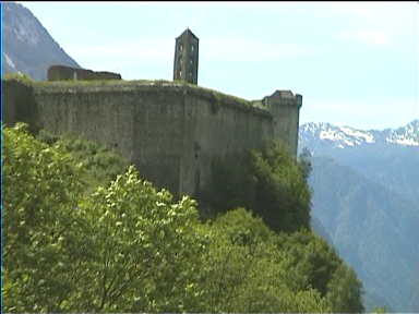 Nearing the San Berdardino Pass to cross the Alps in Switzerland