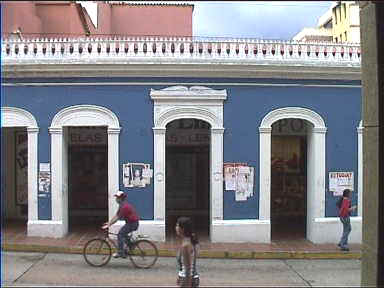 Looking out onto the street from Merida University