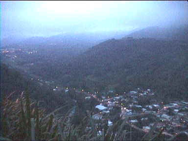View looking down from Merida at dusk