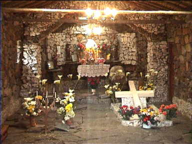 Inside stone church