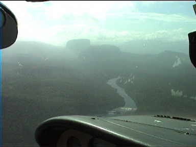 First view of magnificent Canaima with Tepuis in the background!!