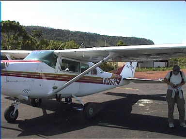 Our plane's just landed at Canaima