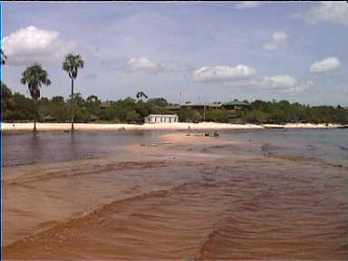 Canaima Lagoon with reddish water