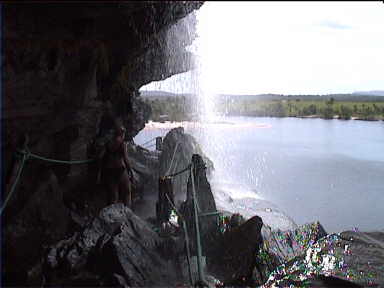 You can actually walk under Sapo Falls (dry season, no water!)