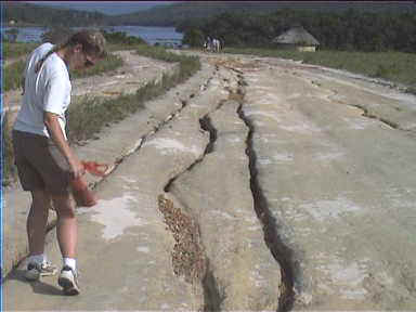 There were some bad sand fleas here on Mayupa Peninsula. We got lots of bloody bites on our legs