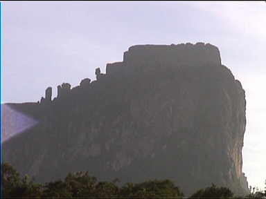 Tepui with high piles of rock looking unreal