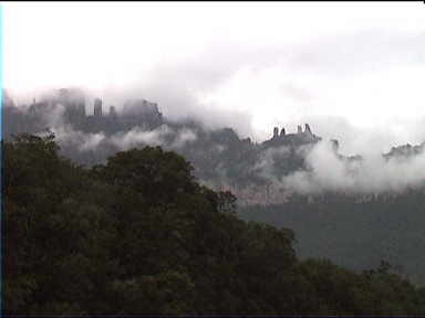 These mysterious rocks are called "The Fingers of God", on the way to Angel Falls