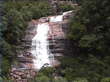 The small waterfall leading to the lagoon. You can see a bit of the lagoon at the bottom