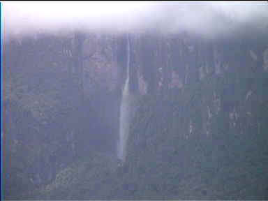 1st part of giant La Cortina waterfall in the distance