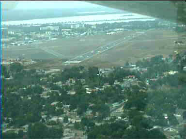 Ciudad Bolivar and airport, Orinoco river in distance