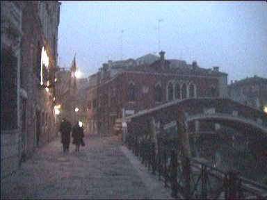 Venice street at dusk