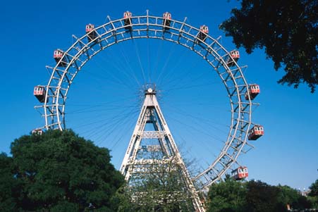 moves very slowly and prides good views of the city from the top. Two copies of the wheel were made, the other was destroyed in England