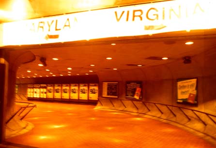 Washington has a fast, efficient and modern underground. This is the station at the border of Maryland and Virginia states