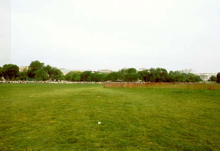 The crowd waiting to access the White House tour. The white house is at the middle right of the picture, the waiting line extends all the way to the left of the picture. And I was there at opening time!