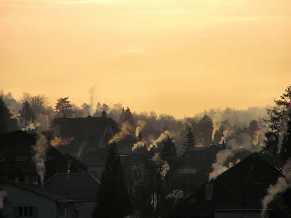 Home heaters warming up homes on a wintry morning